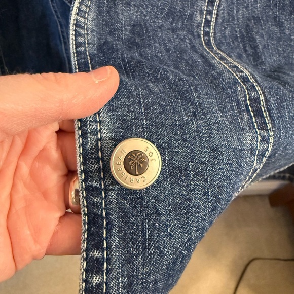 VINTAGE Caribbean Joe Denim Blazer - Picture 4 of 5